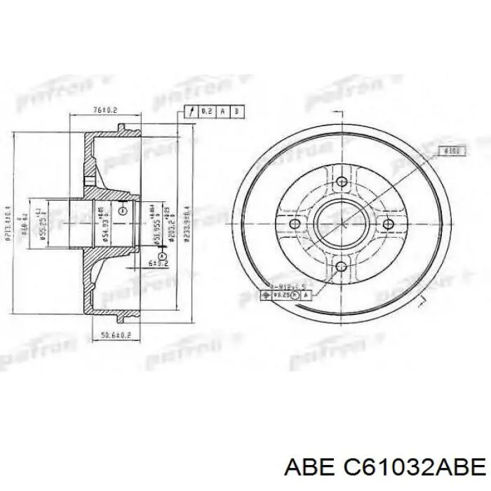 Барабан гальмівний задній ABE C61032ABE