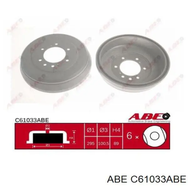 Барабан гальмівний задній ABE C61033ABE ціна, від 52.35 USD