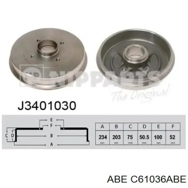 C61036ABE ABE Барабан гальмівний задній