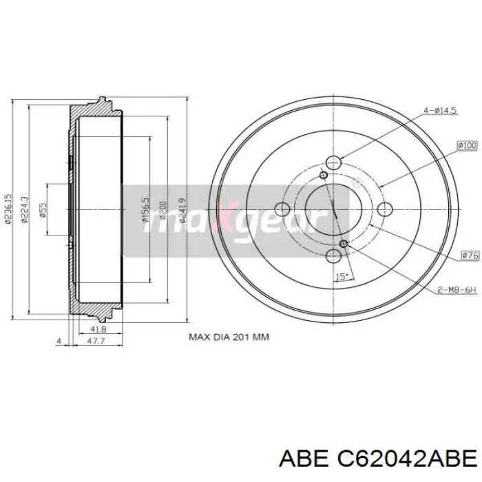 Барабан гальмівний задній C62042ABE ABE