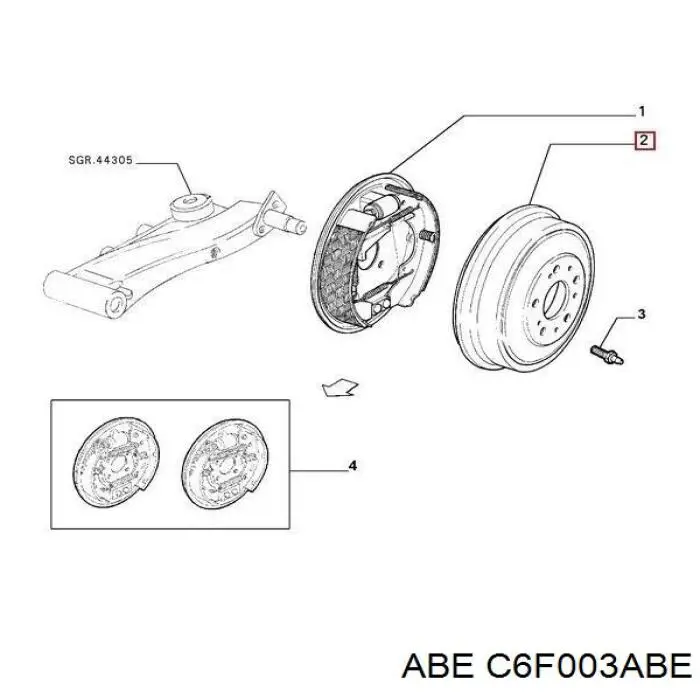 Барабан гальмівний задній C6F003ABE ABE