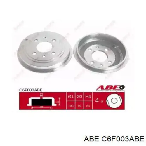Барабан гальмівний задній ABE C6F003ABE ціна, від 19.29 USD