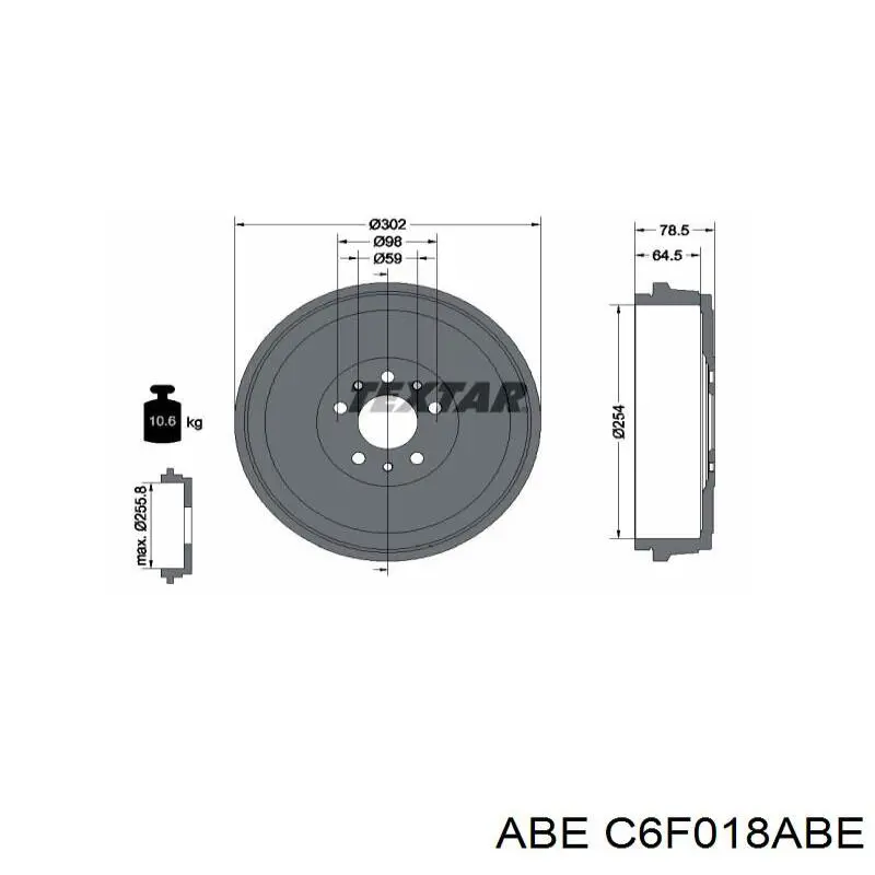C6F018ABE ABE барабан гальмівний задній