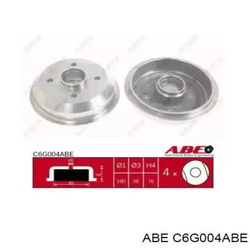 Барабан гальмівний задній ABE C6G004ABE ціна, від 25.00 USD