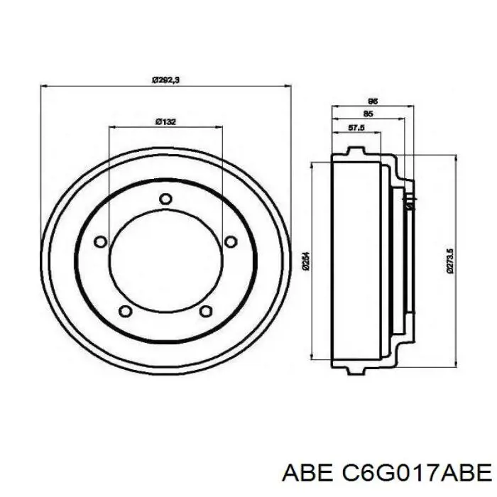 Барабан гальмівний задній C6G017ABE ABE