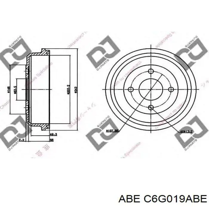 Купити C6G019ABE ABE Барабан гальмівний задній