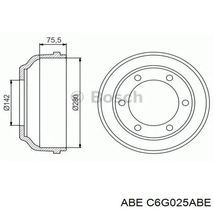Купити C6G025ABE ABE Барабан гальмівний задній