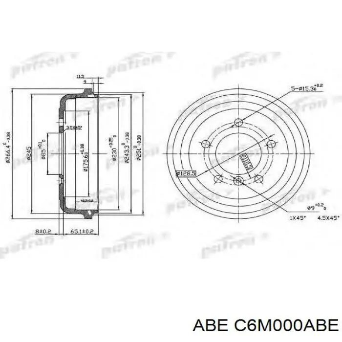 Барабан гальмівний задній ABE C6M000ABE