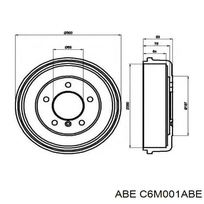 Барабан гальмівний задній C6M001ABE ABE