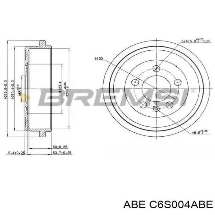 Барабан гальмівний задній ABE C6S004ABE