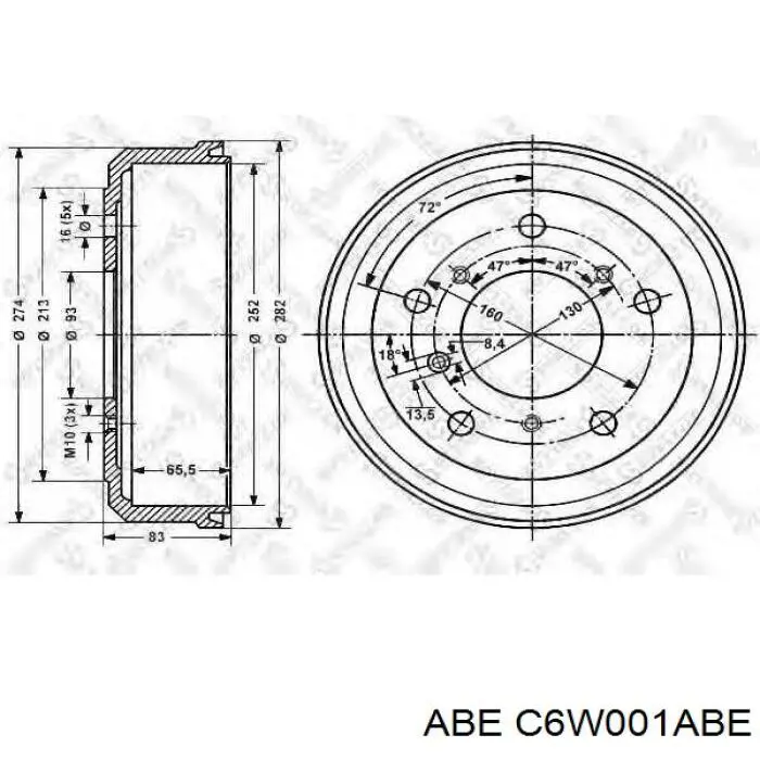 Барабан гальмівний задній C6W001ABE ABE