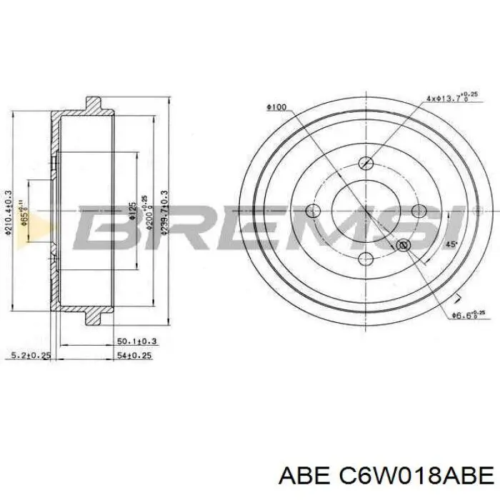 C6W018ABE ABE Барабан гальмівний задній