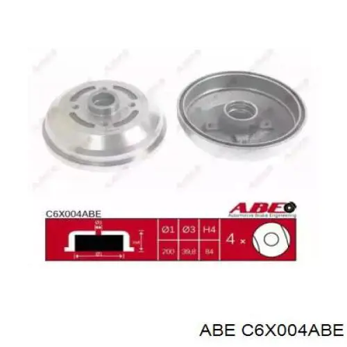 C6X004ABE ABE Барабан гальмівний задній