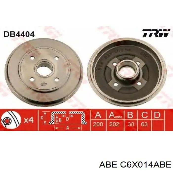 Купити C6X014ABE ABE Барабан гальмівний задній
