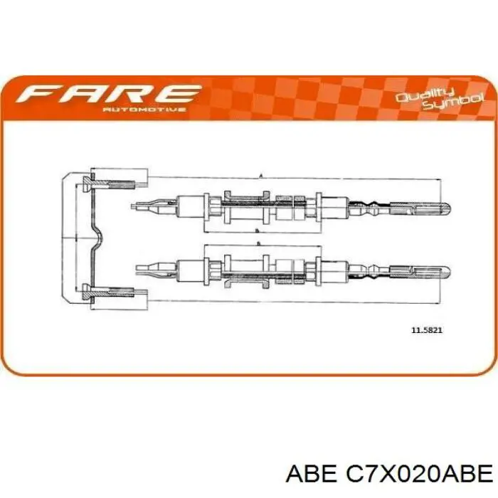 Купити C7X020ABE ABE Трос ручного гальма задній, правий/лівий