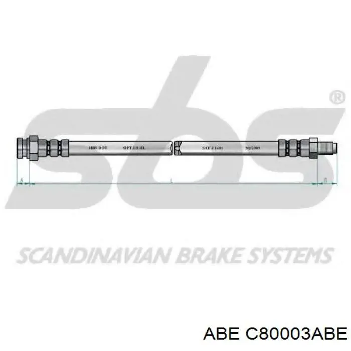 Шланг гальмівний передній ABE C80003ABE