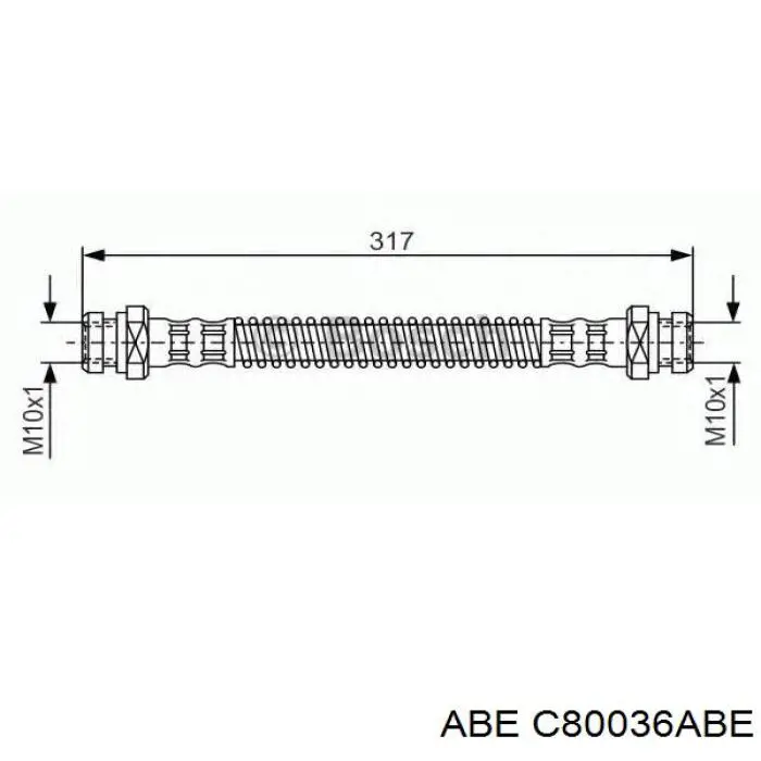 Шланг гальмівний передній ABE C80036ABE ціна, від 7.16 USD