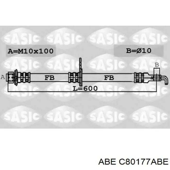 Купити C80177ABE ABE Шланг гальмівний передній, лівий