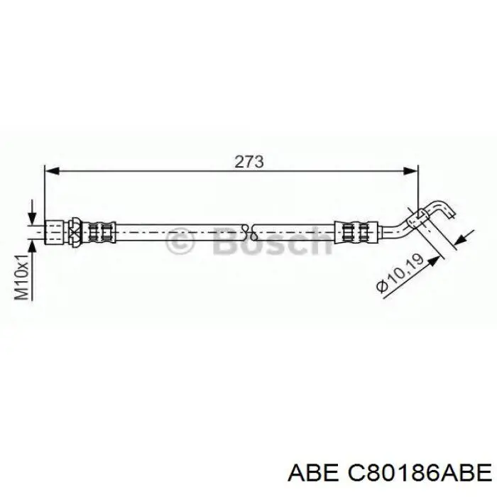 C80186ABE ABE шланг гальмівний задній