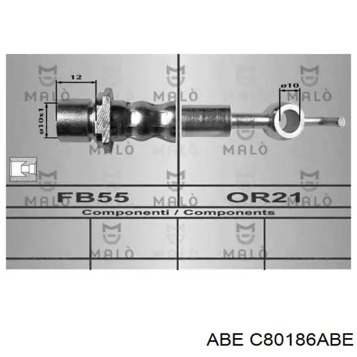 Шланг гальмівний задній ABE C80186ABE ціна, від 7.44 USD