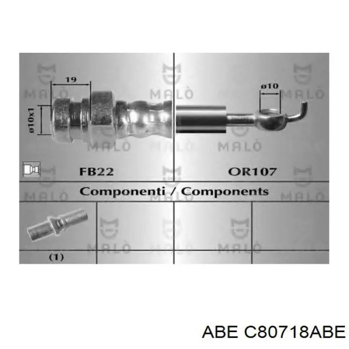 Гнучка гальмівна трубка задня ABE C80718ABE