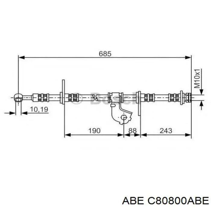 Шланг гальмівний передній, лівий K&K FT3280 ціна, від 18.13 USD