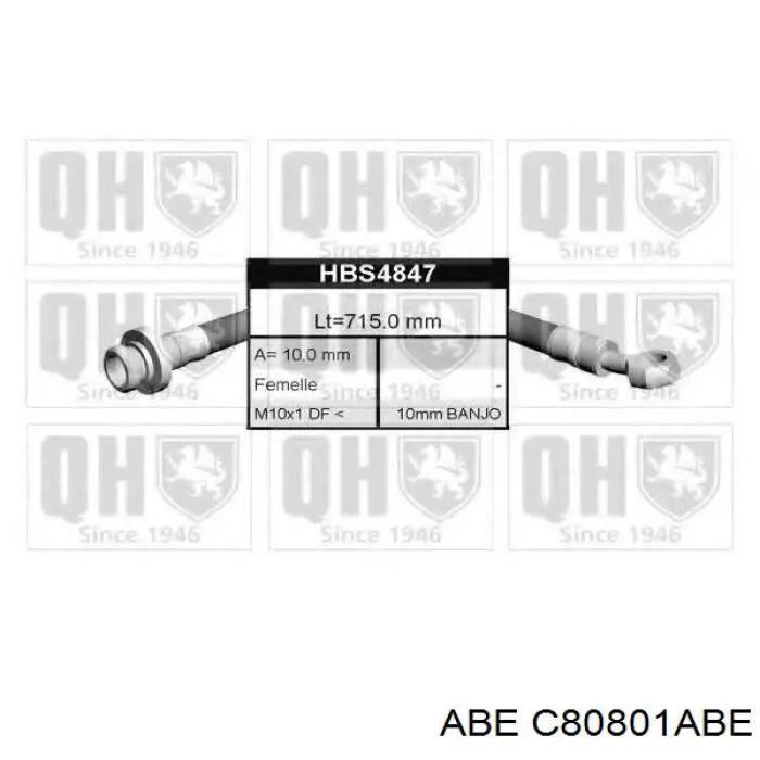 Шланг гальмівний передній, лівий C80801ABE ABE