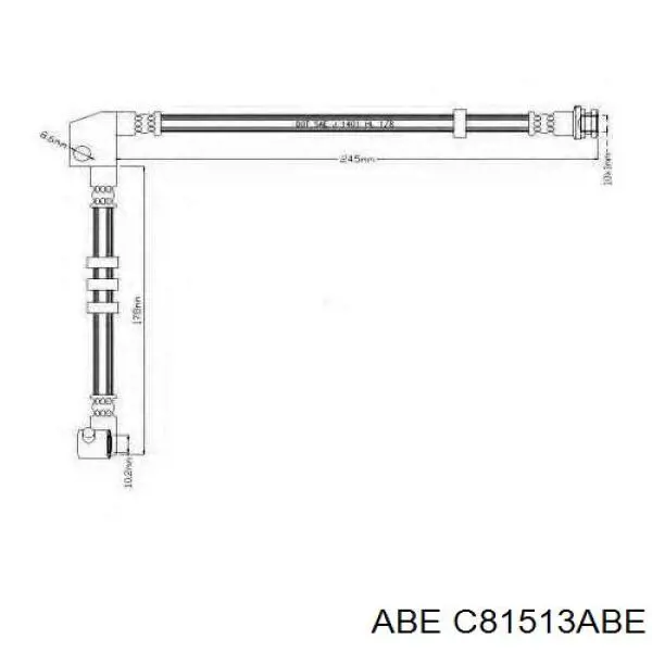 Купити C81513ABE ABE Шланг гальмівний передній, лівий