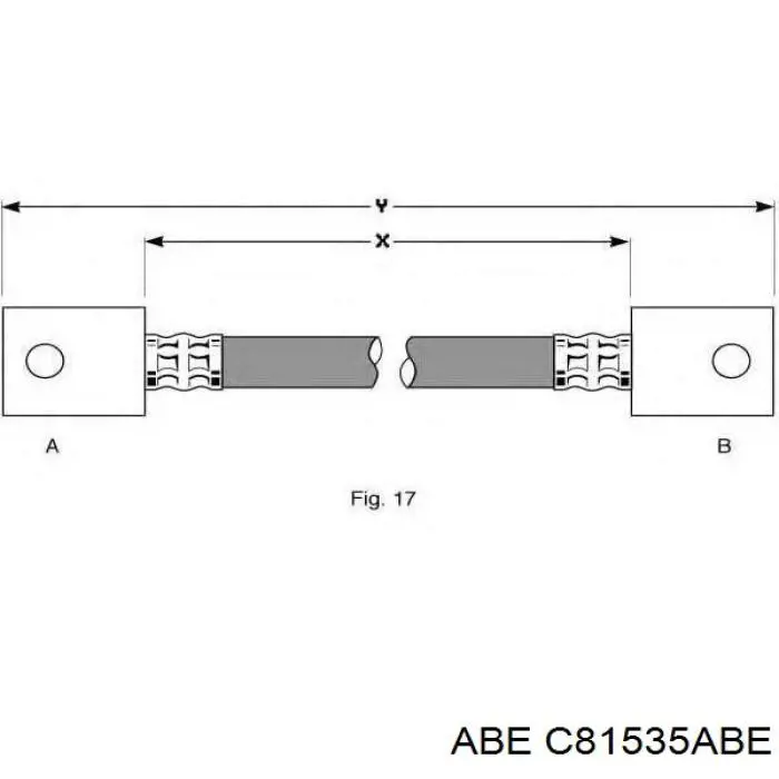 Шланг гальмівний передній, лівий ABE C81535ABE ціна, від 12.37 USD