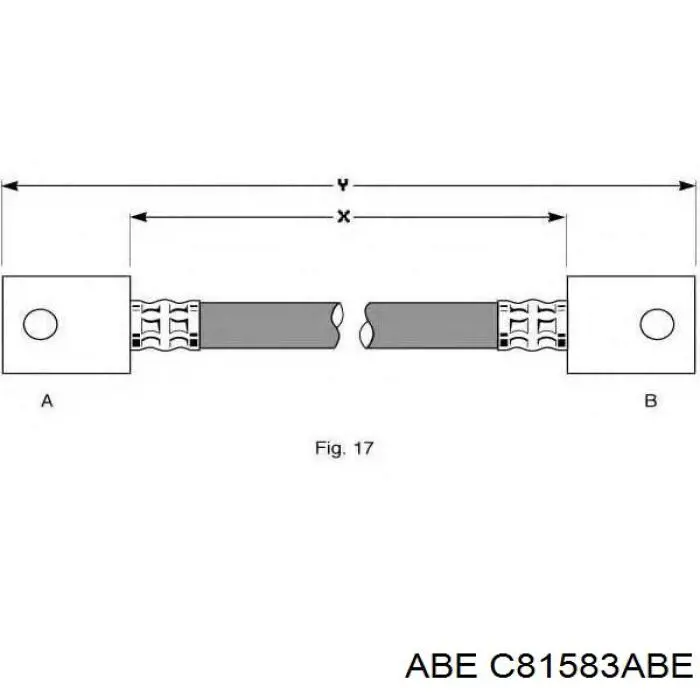 Шланг гальмівний передній, лівий ABE C81583ABE ціна, від 12.99 USD