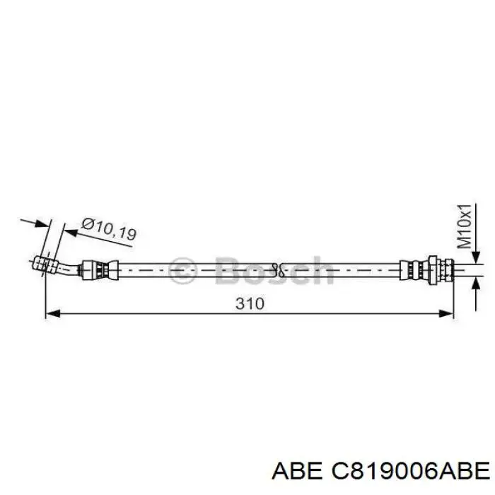 Купити C819006ABE ABE Шланг гальмівний задній, лівий