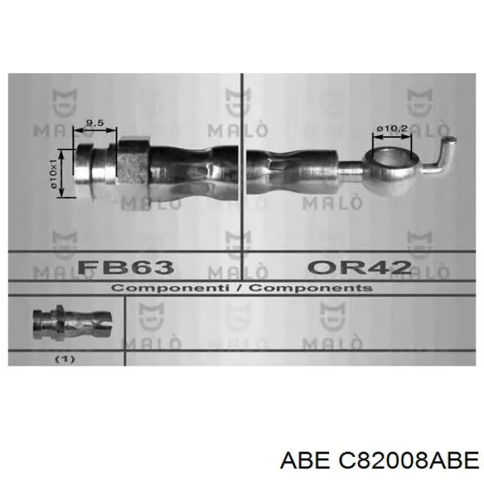 Шланг гальмівний передній ABE C82008ABE ціна, від 9.03 USD
