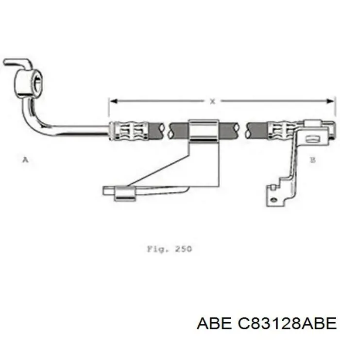 Шланг гальмівний передній, правий C83128ABE ABE