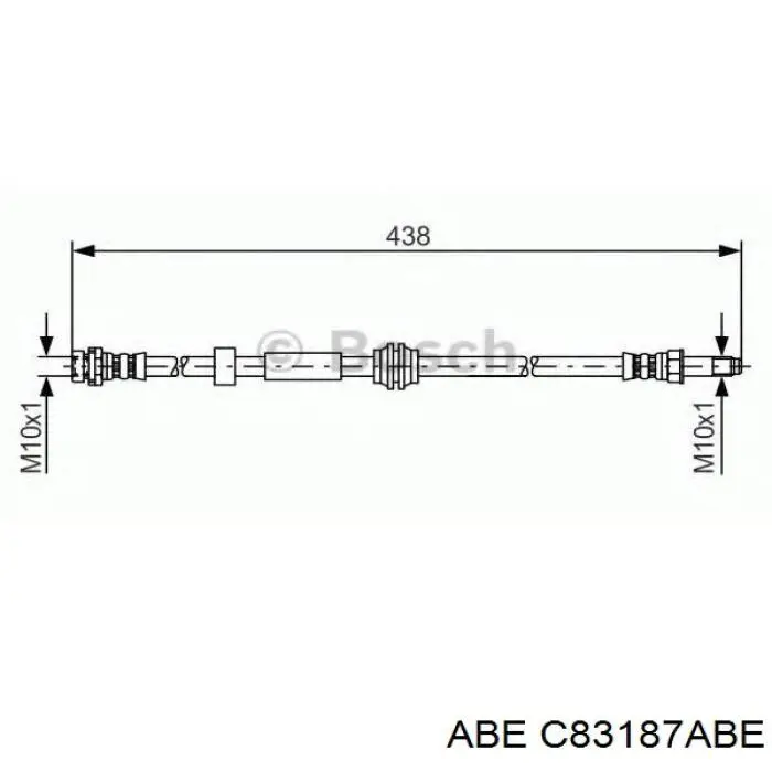 Шланг гальмівний передній ABE C83187ABE ціна, від 7.65 USD