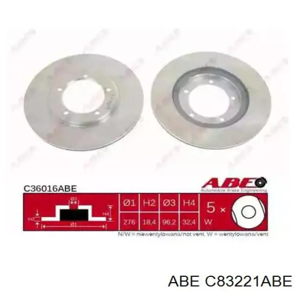 C83221ABE ABE Шланг гальмівний передній, лівий