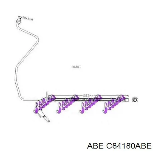 Шланг гальмівний задній, лівий ABE C84180ABE ціна, від 15.11 USD