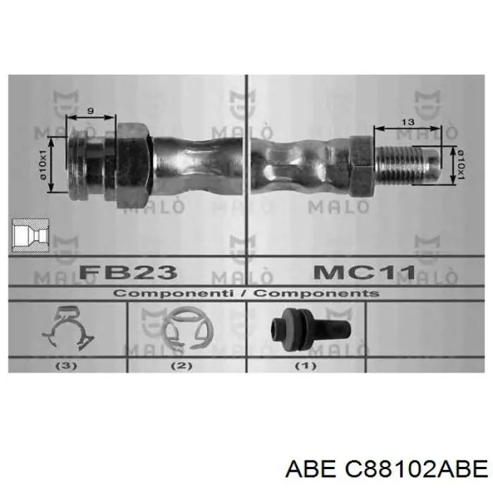 Купити C88102ABE ABE Шланг гальмівний задній