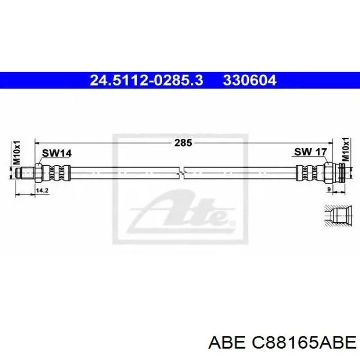 C88165ABE ABE Шланг гальмівний задній