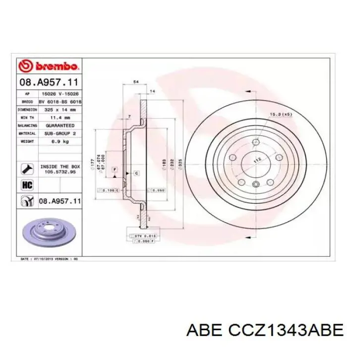 CCZ1343ABE ABE Датчик ABS задній лівий