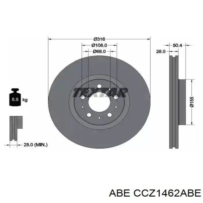 Датчик антиблокувальної системи гальмування ABE CCZ1462ABE ціна, від 13.02 USD