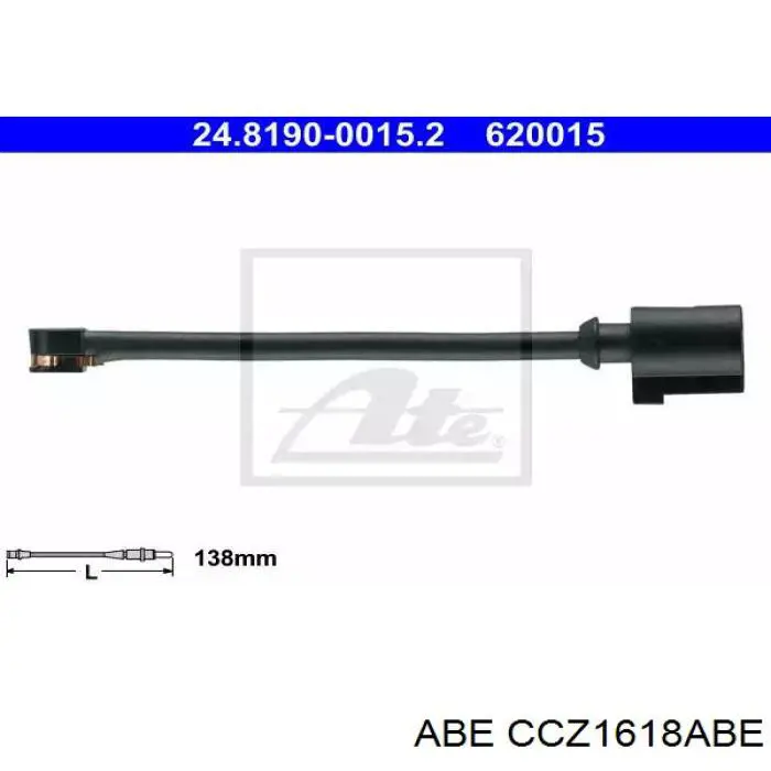 Датчик антиблокувальної системи гальмування ABE CCZ1618ABE ціна, від 20.01 USD