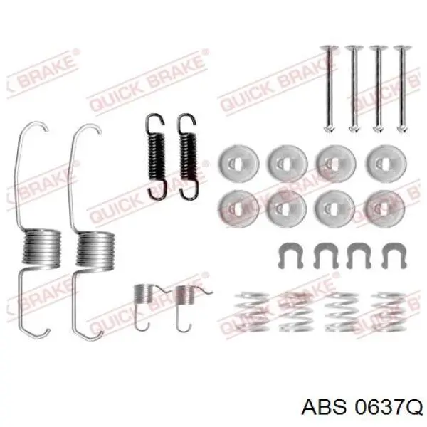 Монтажний комплект задніх барабанних колодок ABS 0637Q ціна, від 8.34 USD