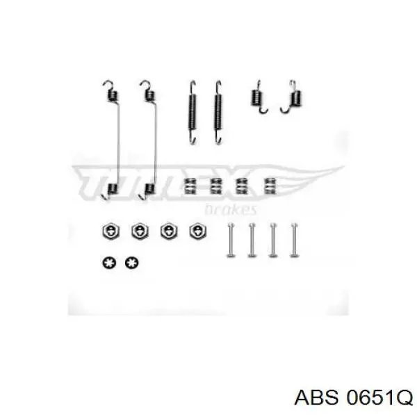Монтажний комплект задніх барабанних колодок ABS 0651Q ціна, від 5.26 USD