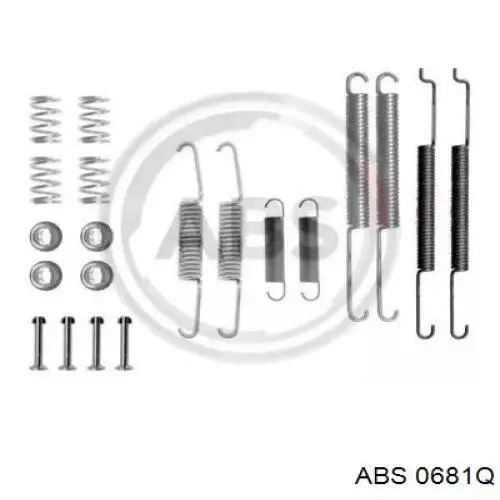 Монтажний комплект задніх барабанних колодок ABS 0681Q ціна, від 7.87 USD