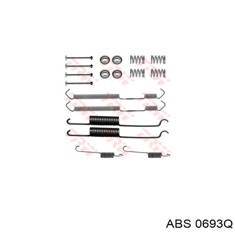 Монтажний комплект задніх барабанних колодок ABS 0693Q ціна, від 14.45 USD