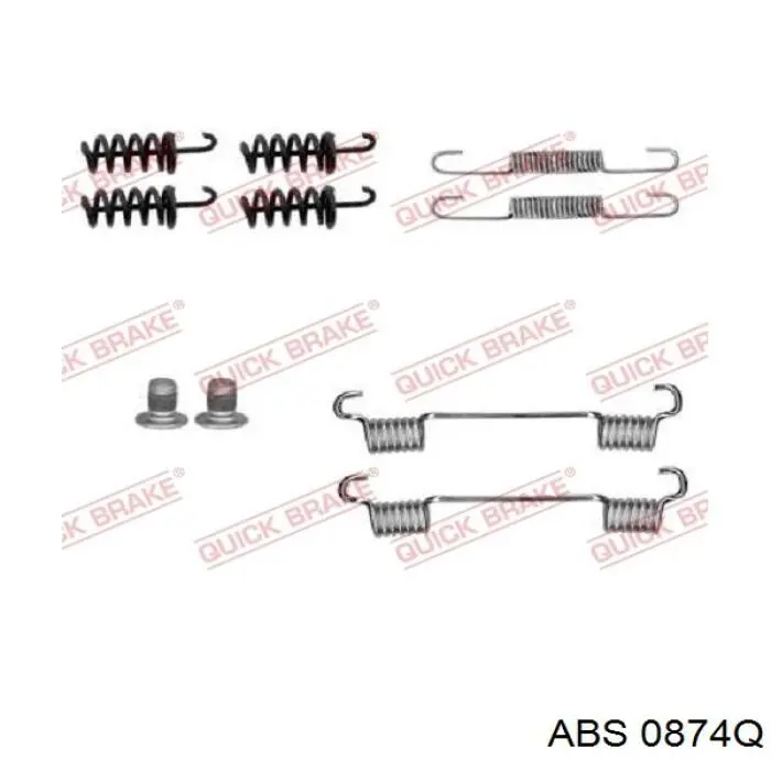 Ремкомплект задніх гальм 0874Q ABS