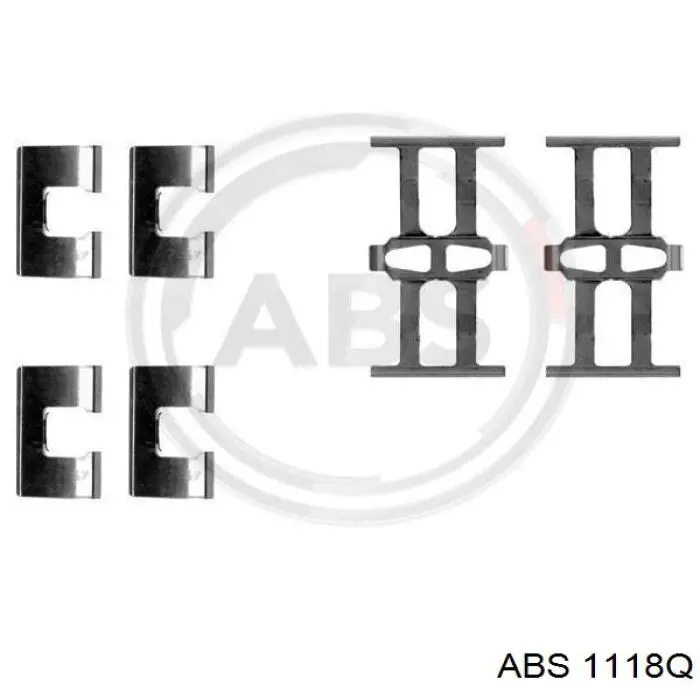 1118Q ABS комплект пружинок кріплення дискових колодок, задніх