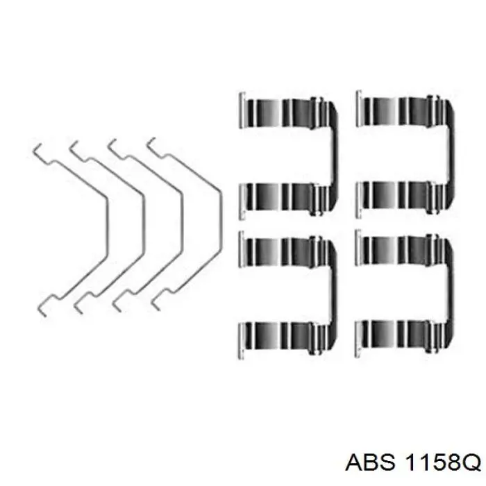 1158Q ABS комплект пружинок кріплення дискових колодок, передніх