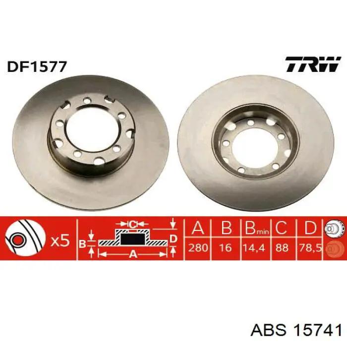 Купити 15741 ABS Ротор гальмівний
