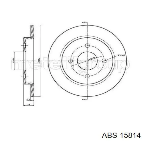 Диск переднього гальма ABS 15814 ціна, від 27.80 USD